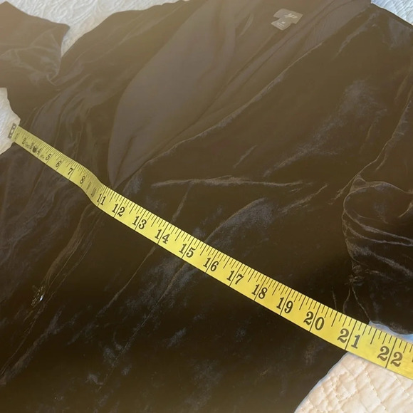 J Jill Velvet Jacket Long Chiffon Shawl Collar Peplum Blazer Medium Black Artsy - Picture 12 of 17